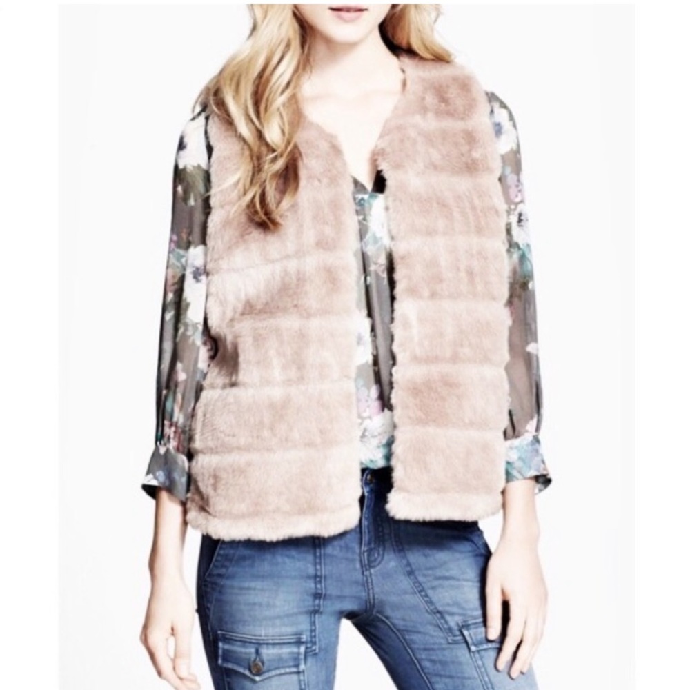 Joie Andrina Faux Fur Jacket Mauve Pink